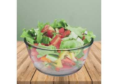 Bol De Cristal, Ideal Para Mezclas. 2.5 Litros. Libre BPA, Cristal De Borosilicato.Ensaladas, Postres, Cocina, Resposteria