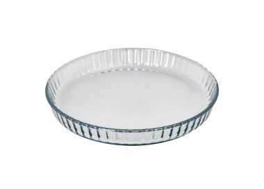 Molde Rizado Horno Cristal Borosilicato Ø 28 cm. Ideal Postres, Cocina, Resposteria, Tartas, Quiche, Libre BPA