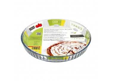 Molde Rizado Horno Cristal Borosilicato Ø 28 cm. Ideal Postres, Cocina, Resposteria, Tartas, Quiche, Libre BPA