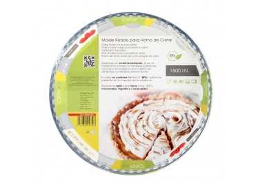Molde Rizado Horno Cristal Borosilicato Ø 28 cm. Ideal Postres, Cocina, Resposteria, Tartas, Quiche, Libre BPA