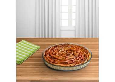 Molde Rizado Horno Cristal Borosilicato Ø 28 cm. Ideal Postres, Cocina, Resposteria, Tartas, Quiche, Libre BPA