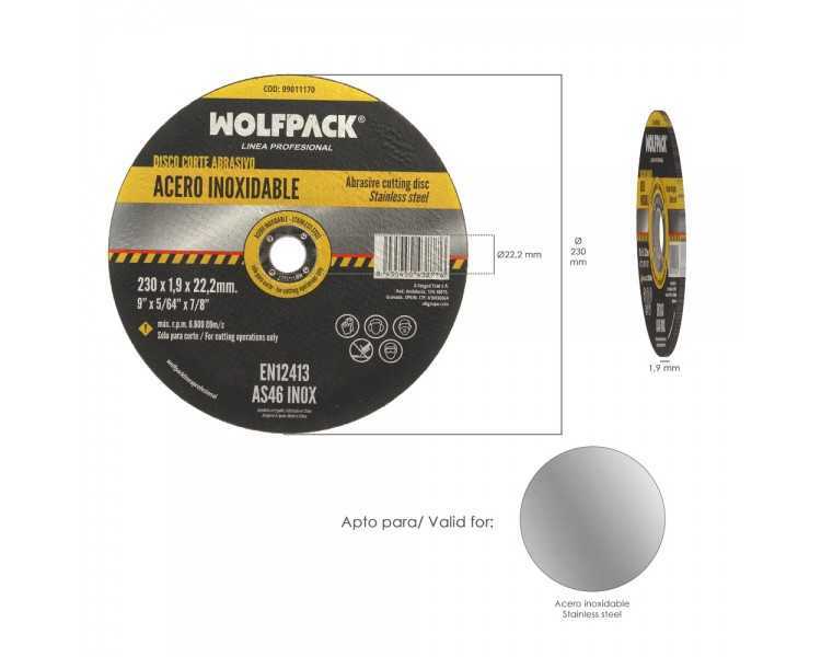 Disco Corte Abrasivo Acero Inoxidable Ø 230x Ø 22,2 mm Espesor 1,9 mm Disco Radial / Amoladora Universal Con Todas Las Amoladora