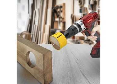 Corona Sierra Bimetal Ø 19 mm. Templado Termico, Base Reforzada. Corona Madera, Broca Agujeros Madera, Acero, Hierro, Plasticos