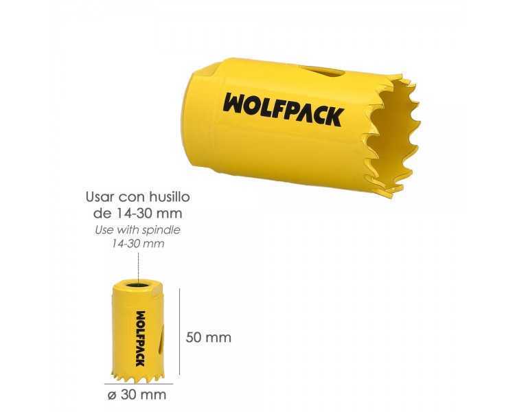 Corona Sierra Bimetal Ø 30 mm. Templado Termico, Base Reforzada. Corona Madera, Broca Agujeros Madera, Acero, Hierro, Plasticos