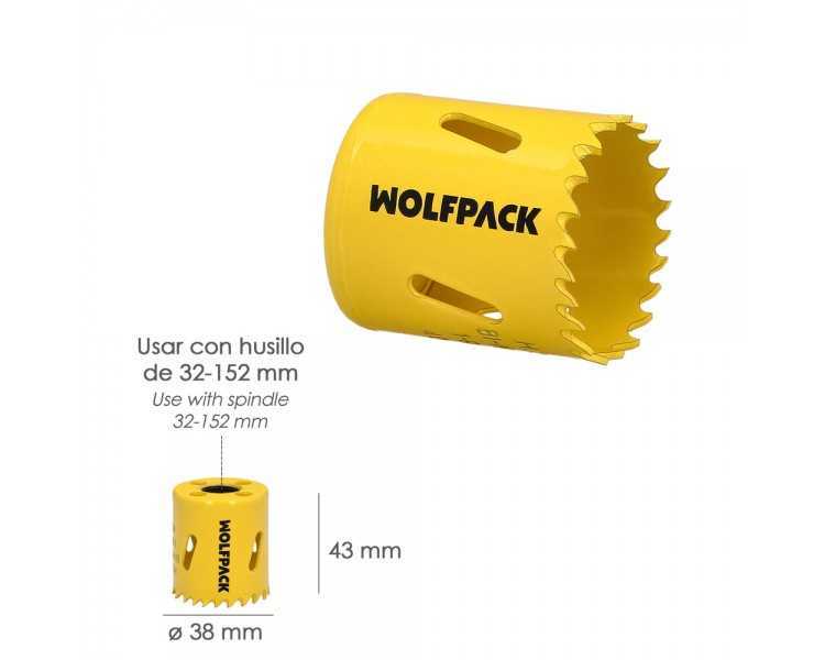 Corona Sierra Bimetal Ø 38 mm. Templado Termico, Base Reforzada. Corona Madera, Broca Agujeros Madera, Acero, Hierro, Plasticos