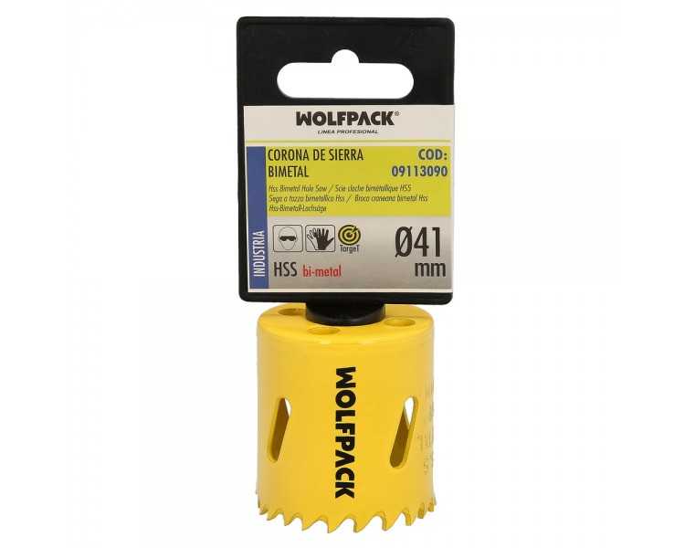 Corona Sierra Bimetal Ø 41 mm. Templado Termico, Base Reforzada. Corona Madera, Broca Agujeros Madera, Acero, Hierro, Plasticos