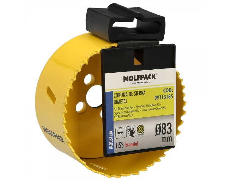Corona Sierra Bimetal Ø 83 mm. Templado Termico, Base Reforzada. Corona Madera, Broca Agujeros Madera, Acero, Hierro, Plasticos