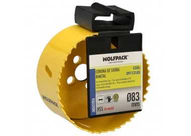 Corona Sierra Bimetal Ø 83 mm. Templado Termico, Base Reforzada. Corona Madera, Broca Agujeros Madera, Acero, Hierro, Plasticos