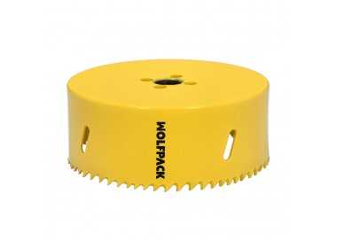 Corona Sierra Bimetal Ø 114 mm. Templado Termico, Base Reforzada. Corona Madera, Broca Agujeros Madera, Acero, Hierro, Plasticos