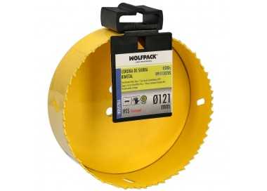 Corona Sierra Bimetal Ø 121 mm. Templado Termico, Base Reforzada. Corona Madera, Broca Agujeros Madera, Acero, Hierro, Plasticos