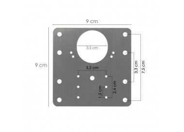 Placas de Reparacion Bisagras Cazoleta 9x9 cm. 1 piezas. Placa Repara Puertas, Placa Reparación Bisagras Mueble