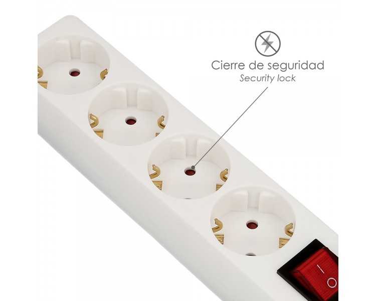 Base Multiple  4 Tomas Con Toma De Tierra Con Interruptor