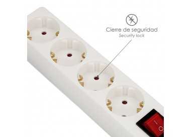 Base Multiple  4 Tomas Con Toma De Tierra Con Interruptor