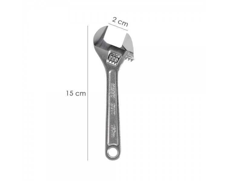 Llave Ajustable Moleta 6" / 150 mm. Llave Inglesa, Llave Apriete, Llave Ajustable