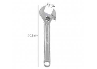 Llave Ajustable Moleta 12" / 300 mm. Llave Inglesa, Llave Apriete, Llave Ajustable