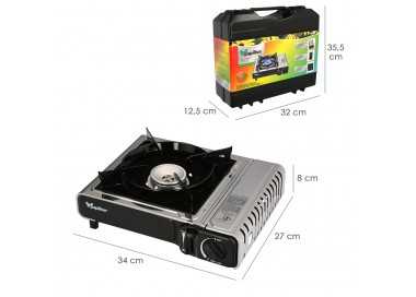 Cocina Gas Inoxidable A Cartucho Con Maletin, Cocina Portatil, Cartuchos Gas 230 gramos. Certificacion EN 17476/2021