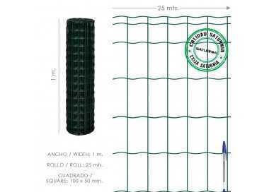 Malla Plastificada Country  100x50 / 100 cm. rollo 25 Metros