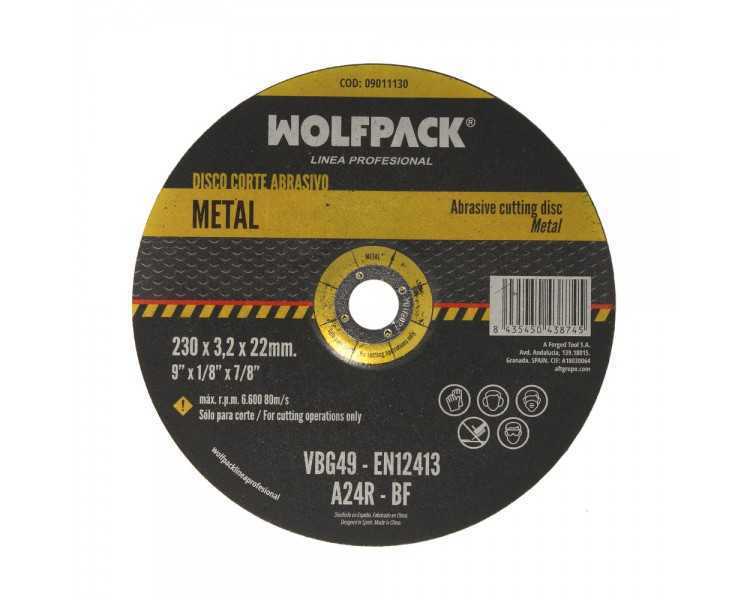 Disco Corte Abrasivo Metal Ø 230 x Ø 22 mm. Espesor 3,2 mm.Disco Radial / Amoladora Universal