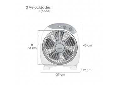 Ventilador Maurer Box Ø 30cm 40 Watt. 3 velocidades  Aspas gran tamaño, 3 Con temporizador