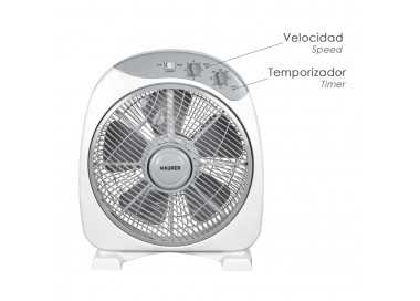 Ventilador Maurer Box Ø 30cm 40 Watt. 3 velocidades  Aspas gran tamaño, 3 Con temporizador