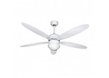 Ventilador Techo Ø 124 cm. 70 Watt. Con Luz y Mando A Distancia 5 Aspas y 3 Velocidades. Con temporizador