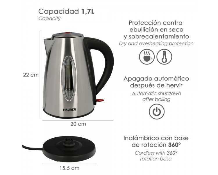 Hervidor De Agua 1,7 Litros. 2200 W.