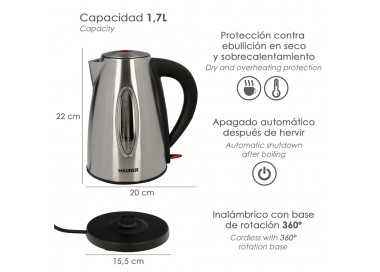 Hervidor De Agua 1,7 Litros. 2200 W.