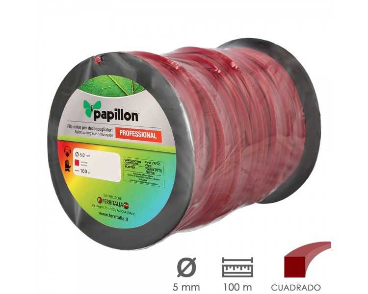 Hilo Nylon Desbrozadoras Cuadrado Professional Ø 5,0 mm. Rollo 100 metros. Hilo Nylon Corte Desbrozadores Hierba, Jardin, Maleza