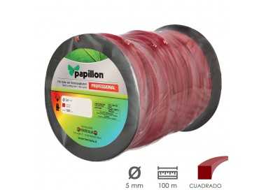 Hilo Nylon Desbrozadoras Cuadrado Professional Ø 5,0 mm. Rollo 100 metros. Hilo Nylon Corte Desbrozadores Hierba, Jardin, Maleza