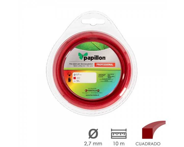 Hilo Nylon Desbrozadoras Cuadrado Profesional Ø 2,7 mm. Rollo 10 metros. Hilo Nylon Corte Desbrozadores Hierba, Jardin, Maleza