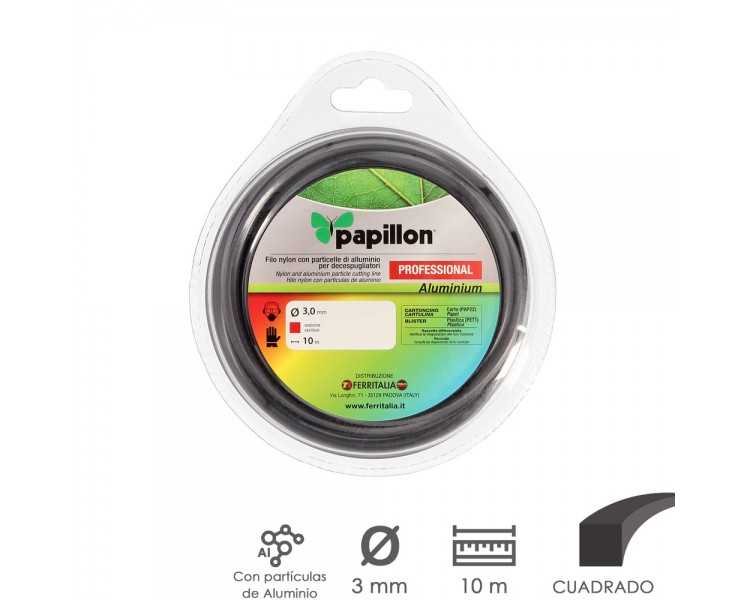 Hilo Nylon y Aluminio Desbrozadoras Cuadrado Professional Ø 3,0 mm. Rollo 10 metros. Hilo Nylon Corte Hierba, Jardin, Maleza