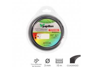 Hilo Nylon y Aluminio Desbrozadoras Cuadrado Professional Ø 3,0 mm. Rollo 10 metros. Hilo Nylon Corte Hierba, Jardin, Maleza