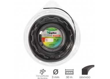 Hilo Nylon Desbrozadoras Cuadrado Dentado Profesional Ø 3,0 mm. Rollo 50 metros. Hilo Nylon Corte Desbrozadores Hierba,