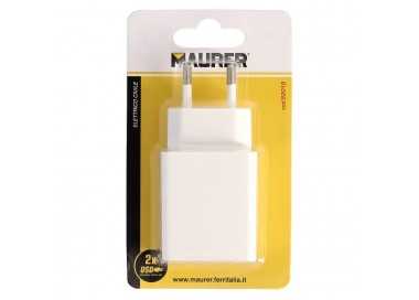 Cargador USB Dos Tomas 2.1 Amperios. 5 V. Adaptador Enchufe USB Cargador USB de Pared, Android, Iphone, Smartphones, Tablets.