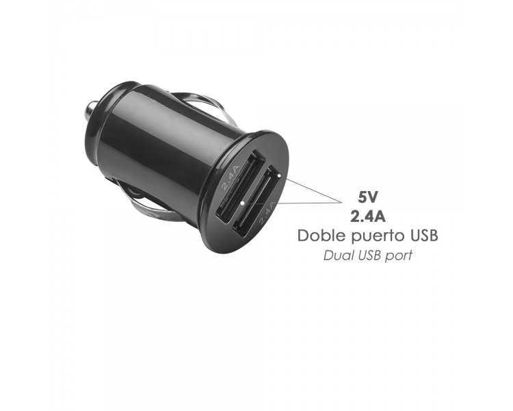 Cargador Coche USB Dos Tomas 2.1 Amperios. 5 V. Adaptador Enchufe USB Cargador USB de Pared, Android, Iphone, Smartphones