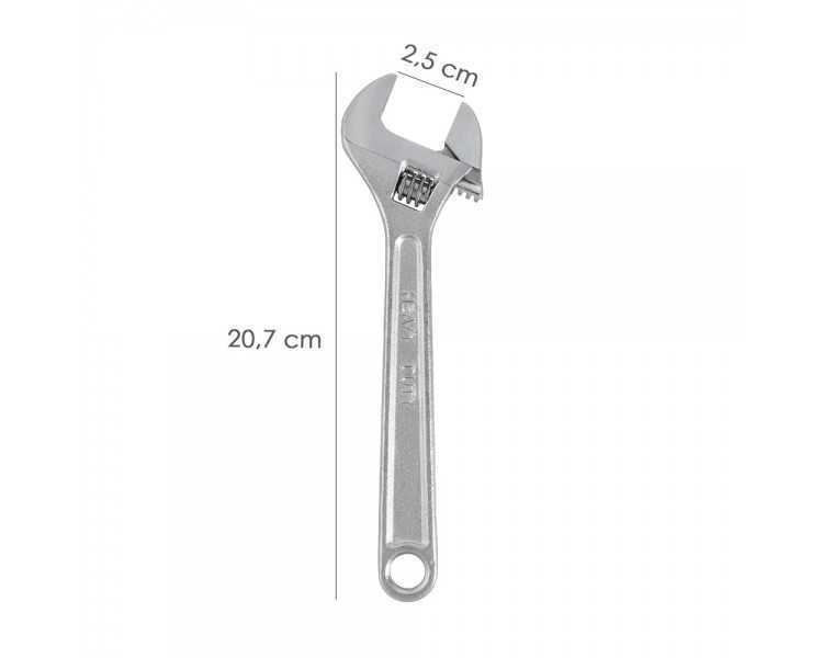 Llave Ajustable Moleta 8" / 200 mm. Llave Inglesa, Llave Apriete, Llave Ajustable