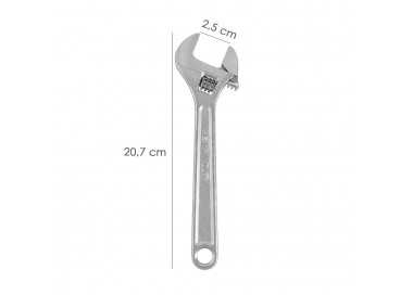 Llave Ajustable Moleta 8" / 200 mm. Llave Inglesa, Llave Apriete, Llave Ajustable