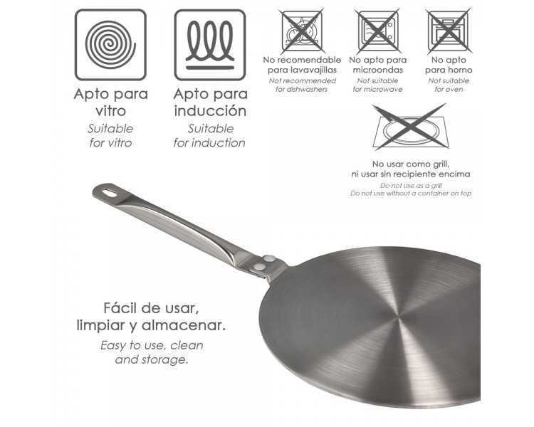 Adaptador Para Induccion / Vitroceramica Ø 21.5 cm. 3 Capas Acero Inoxidable / Aluminio