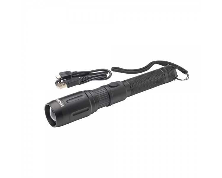Linterna LED De Mano Con Bateria Recargable Con Función Powerbank ( 2.000 mAh) 500 Lumenes (5 Watt.) Con Función Zoom