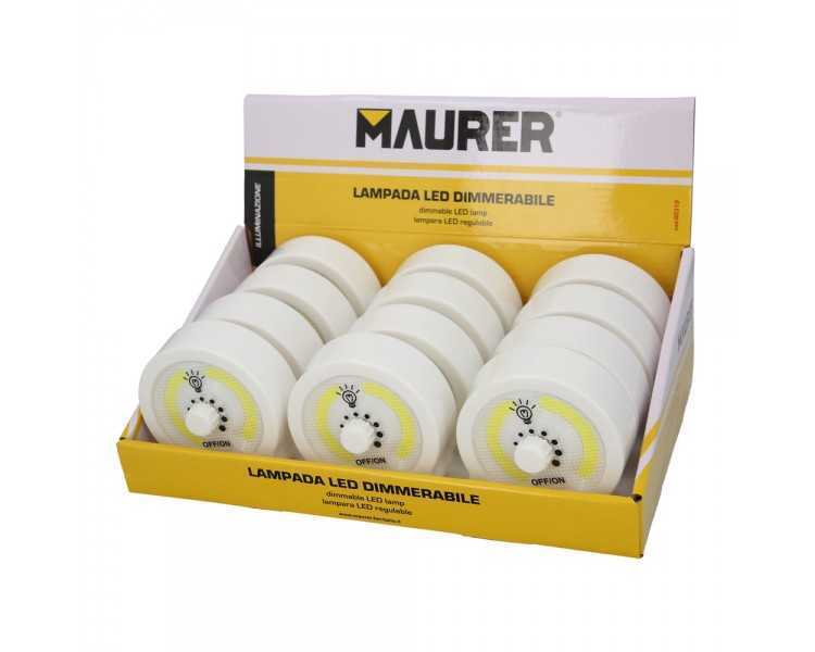 Linterna LED Armario Dinmerable A Pilas (3 AAA) 220 Lumenes Con Iman, Gancho y Adhesivo
