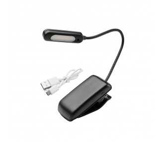 Linterna LED De Mesa / Lectura  Bateria Recargable (1.000 mAh) 30 Lumenes Con Clip, 3 Tonos De Luz y 3 Niveles De Luminosidad