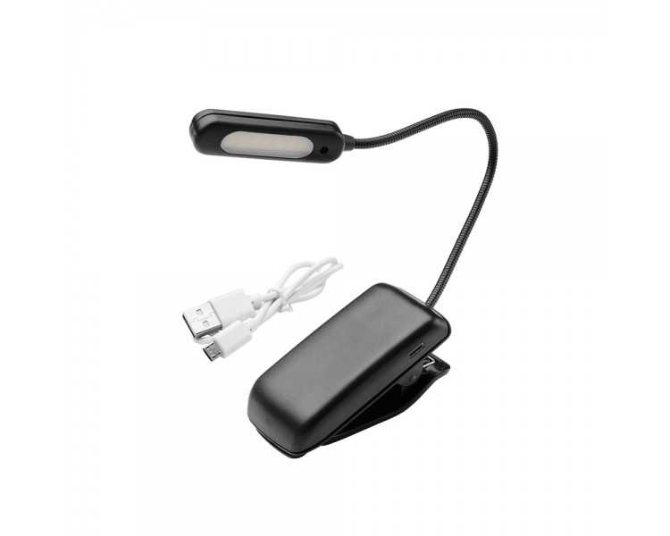 Linterna LED De Mesa / Lectura  Bateria Recargable (1.000 mAh) 30 Lumenes Con Clip, 3 Tonos De Luz y 3 Niveles De Luminosidad
