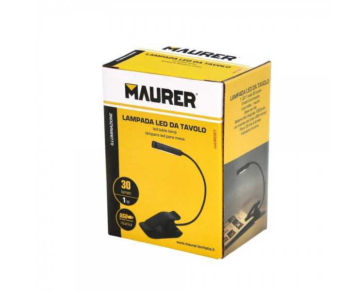 Linterna LED De Mesa / Lectura  Bateria Recargable (1.000 mAh) 30 Lumenes Con Clip, 3 Tonos De Luz y 3 Niveles De Luminosidad