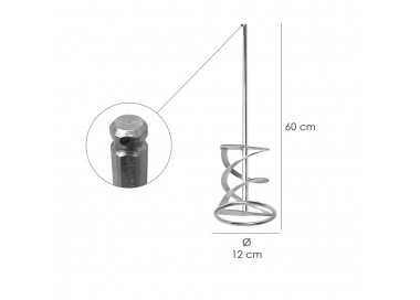 Mezclador Cola Ligera Recambio Con Enganche Rapido Ø 12 x 60 cm. Para Mezcladora Electrica