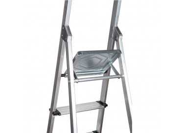 Escalera Doméstica Aluminio Profesional 5 Peldaños 12 cm Grosor.