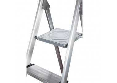 Escalera Doméstica Aluminio Profesional 6 Peldaños 12 cm Grosor.