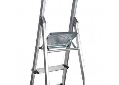 Escalera Doméstica Aluminio Profesional 6 Peldaños 12 cm Grosor.