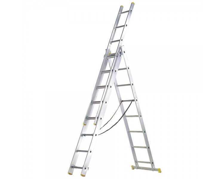 Escalera Aluminio 3 Tramos 7+7+7 Peldaños.Plegable, Telescópica, Antideslizante, Resistente.