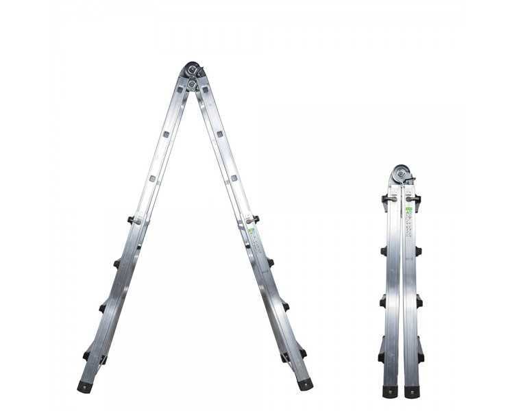 Escalera Telescópica Aluminio  3+3 Peldaños Perfil 67 mm.