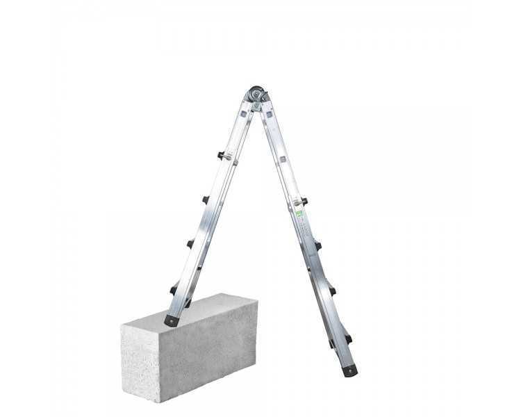Escalera Telescópica Aluminio  3+3 Peldaños Perfil 67 mm.